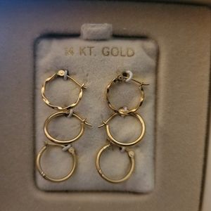 14k gold sleepers - pack of three